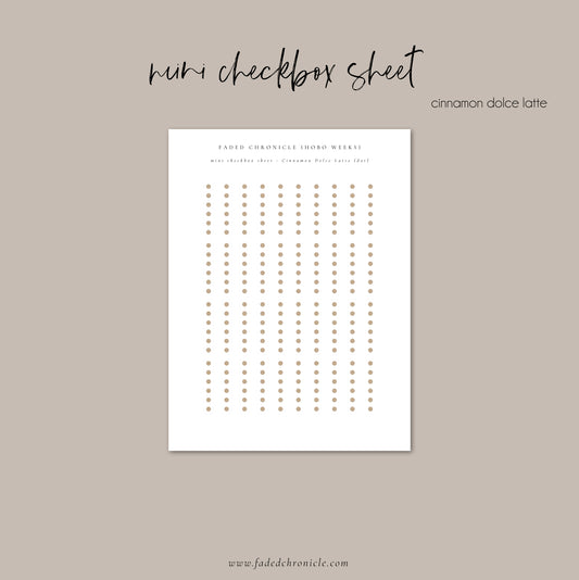 Regular Checkbox Sheet -  Cinnamon Dolce Latte