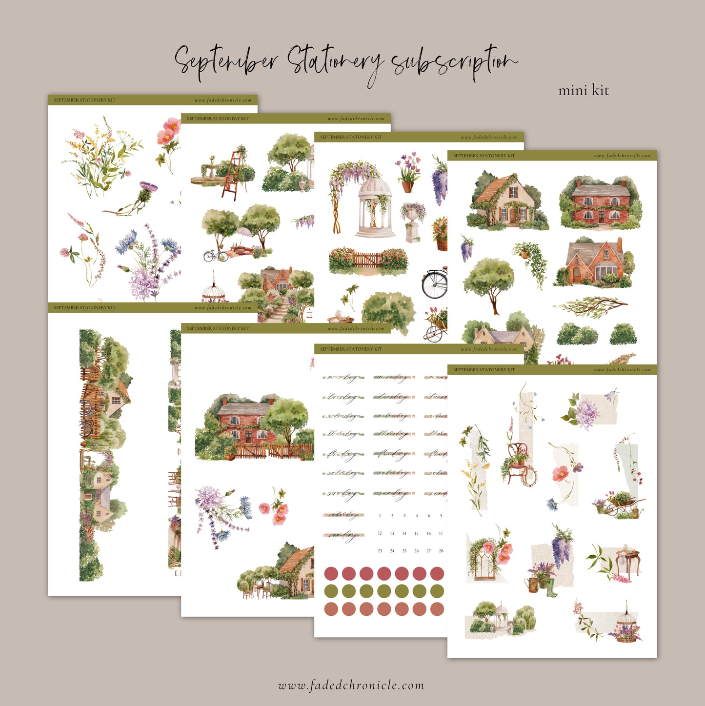 September Stationery Kit Extra - Mini Kit