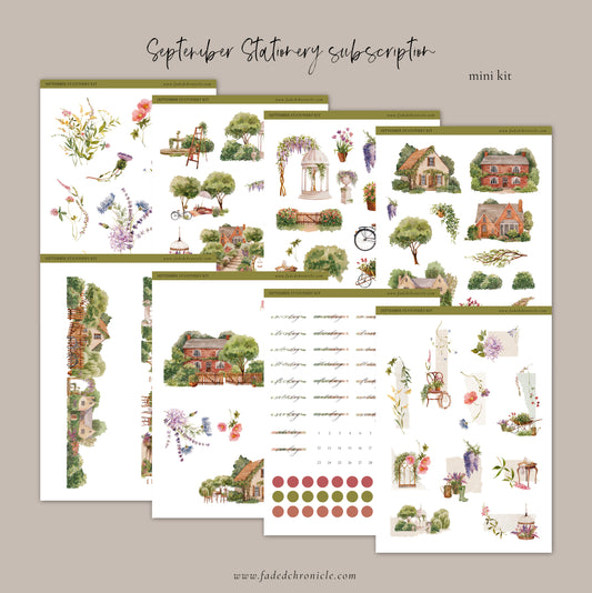 September Stationery Kit Extra - Full Kit (Mini kit + Planner Sticker Kit)