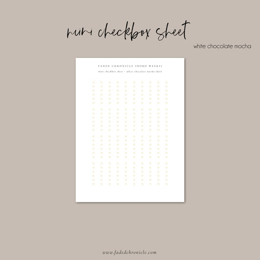 Regular Checkbox Sheet - White chocolate mocha