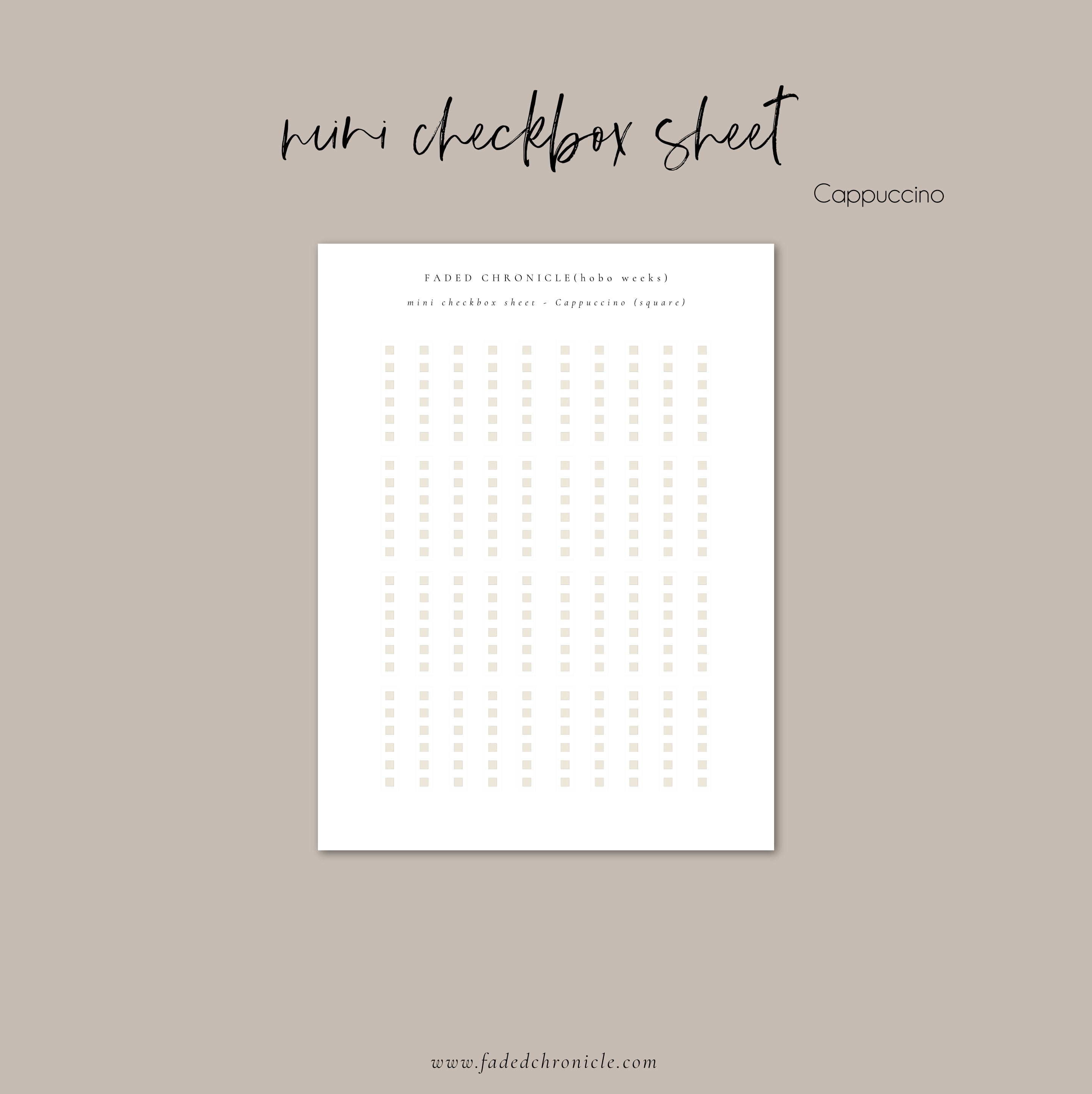 Regular Checkbox Sheet - Cappuccino