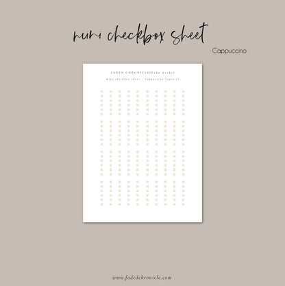 Regular Checkbox Sheet - Cappuccino