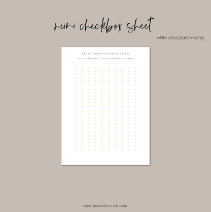Regular Checkbox Sheet - White chocolate mocha