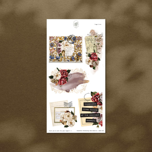 September Stationery Kit Extra - Large vintage elements