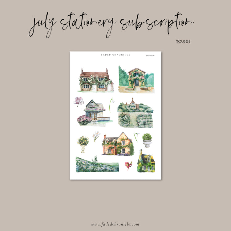July Stationery Kit Extra - Houses