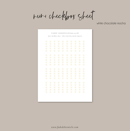 Regular Checkbox Sheet - White chocolate mocha