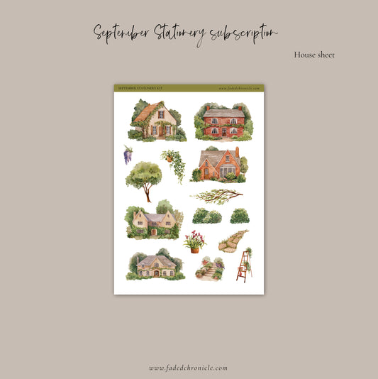 September Stationery Kit Extra - House Sheet