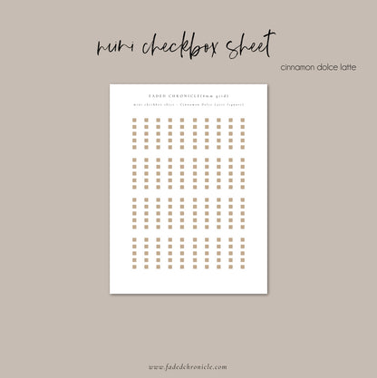 Regular Checkbox Sheet -  Cinnamon Dolce Latte