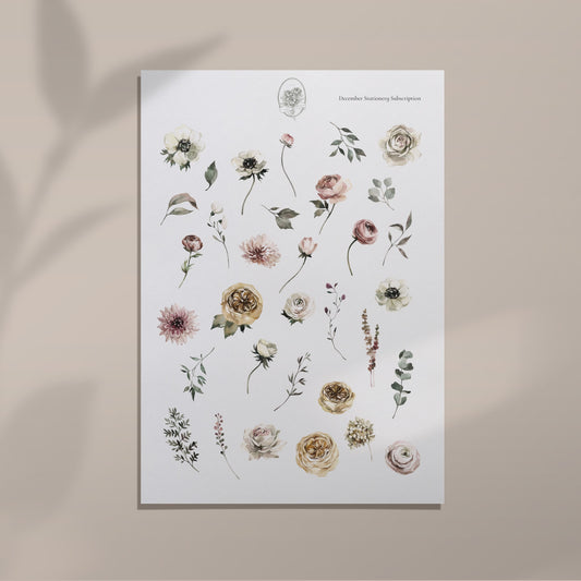 December Stationery Kit Extra - Small Flower Icons