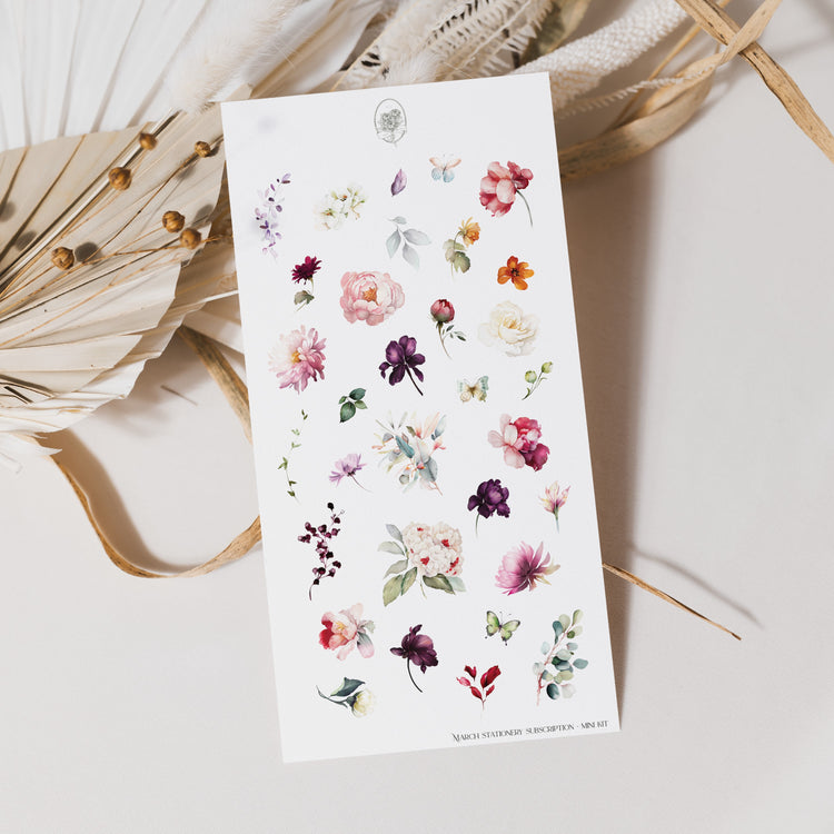 March Stationery Kit Extra - Flower Small Icons