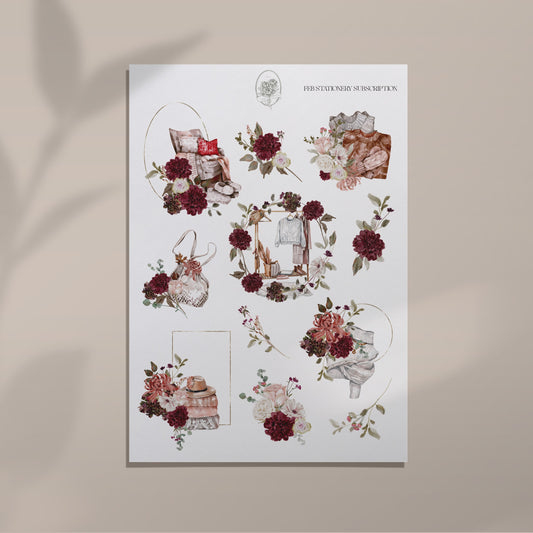 February Stationery Kit Extra - Large Arrangements Sheet (Rose Gold Foil)