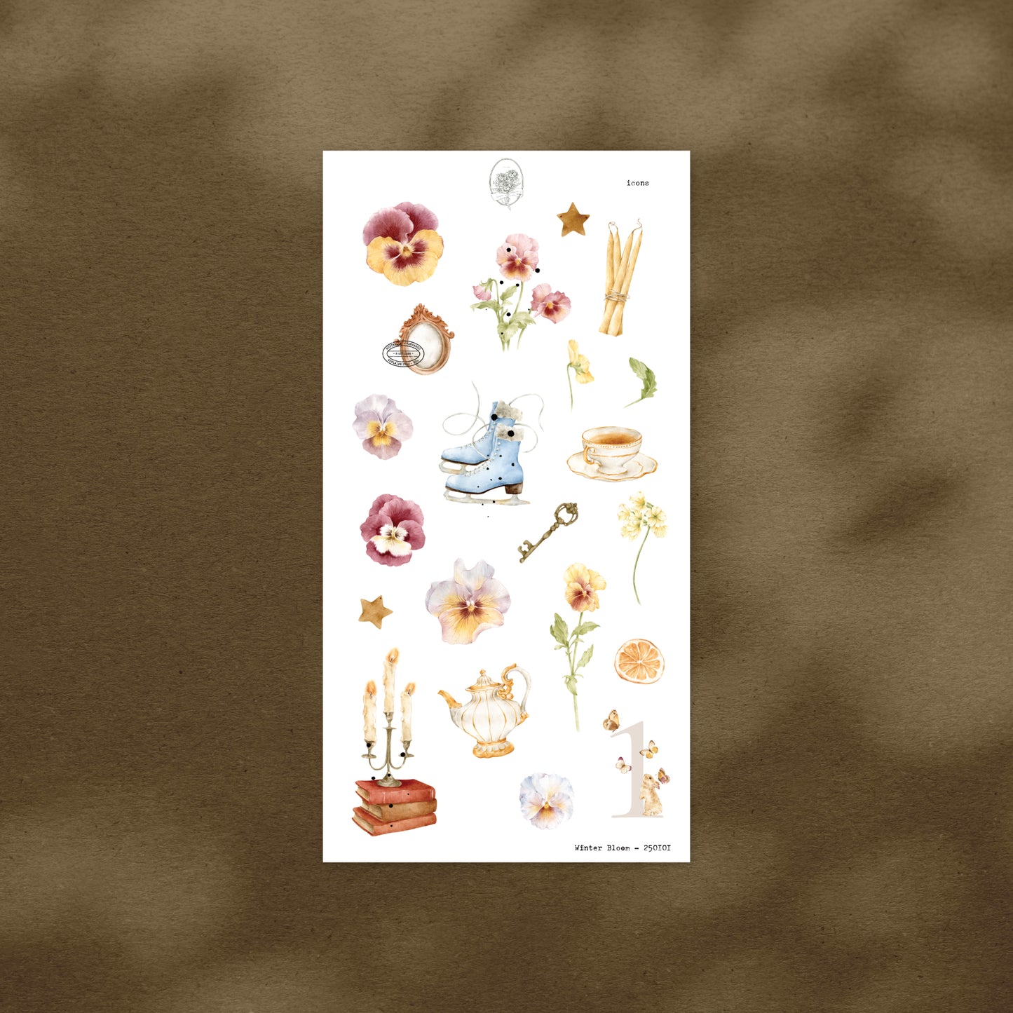 Winter Bloom - Small Icons Sheet (Gold Foil)