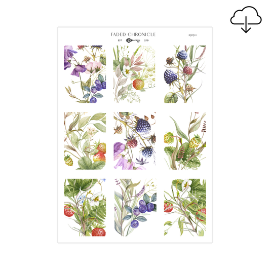 [Digital] The Sound Of A Summer Garden - Berry And Flower Full Box (1.25" Wide)