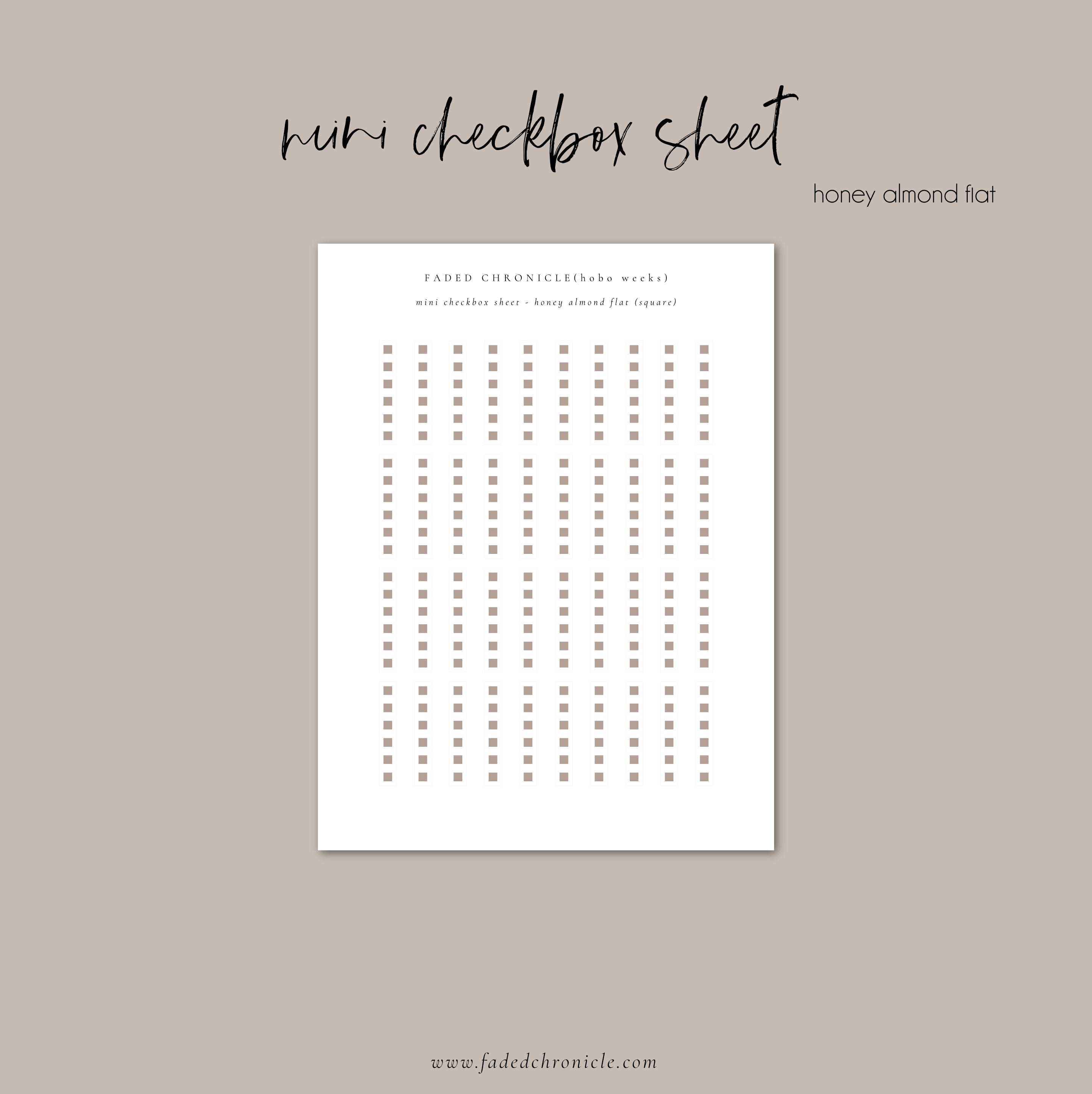 Regular Checkbox Sheet - Honey Almond Flat