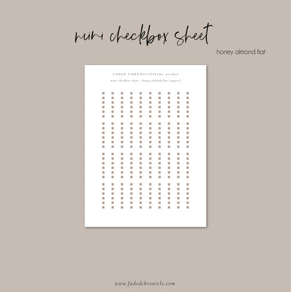 Regular Checkbox Sheet - Honey Almond Flat