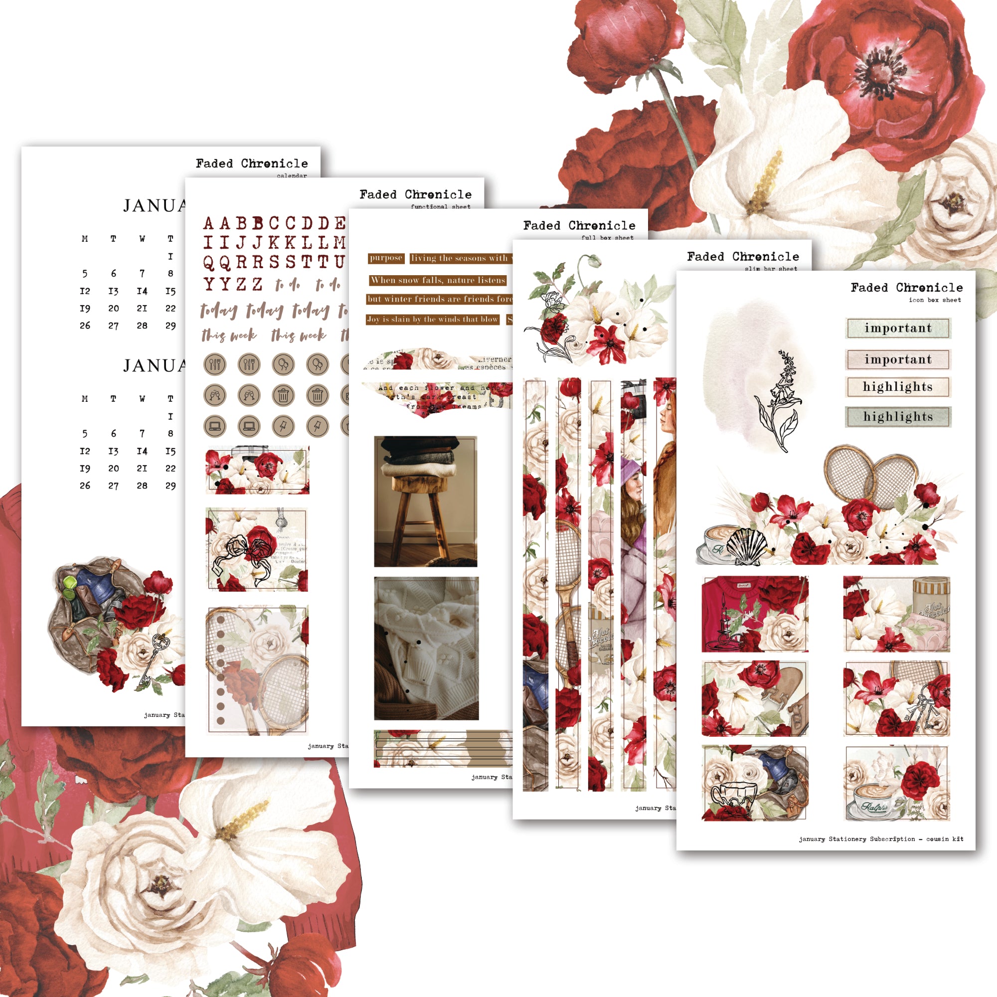 2026 January Stationery Kit Extra - Hobo Cousin Kit
