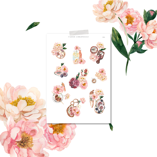 The Sound Of A Summer Garden - Soft Pink Flower Picnic Deco Sheet