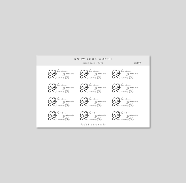 minimal scripts - KNOW YOUR WORTH