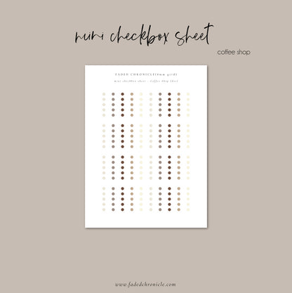 Regular Checkbox Sheet - Coffee Shop