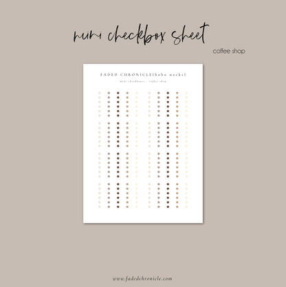 Regular Checkbox Sheet - Coffee Shop