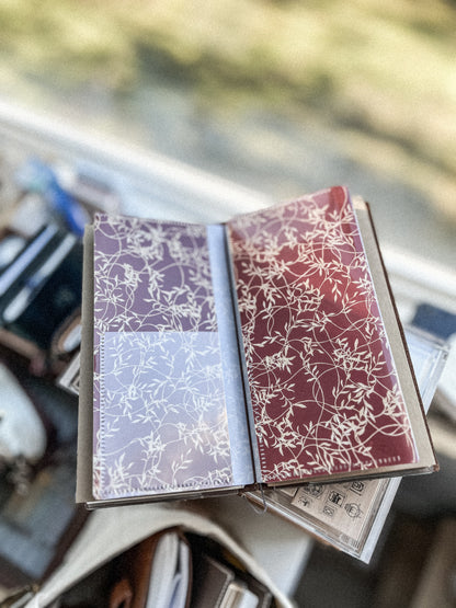 Burgundy Flower Tri-Fold File Folder - Standard TN Size