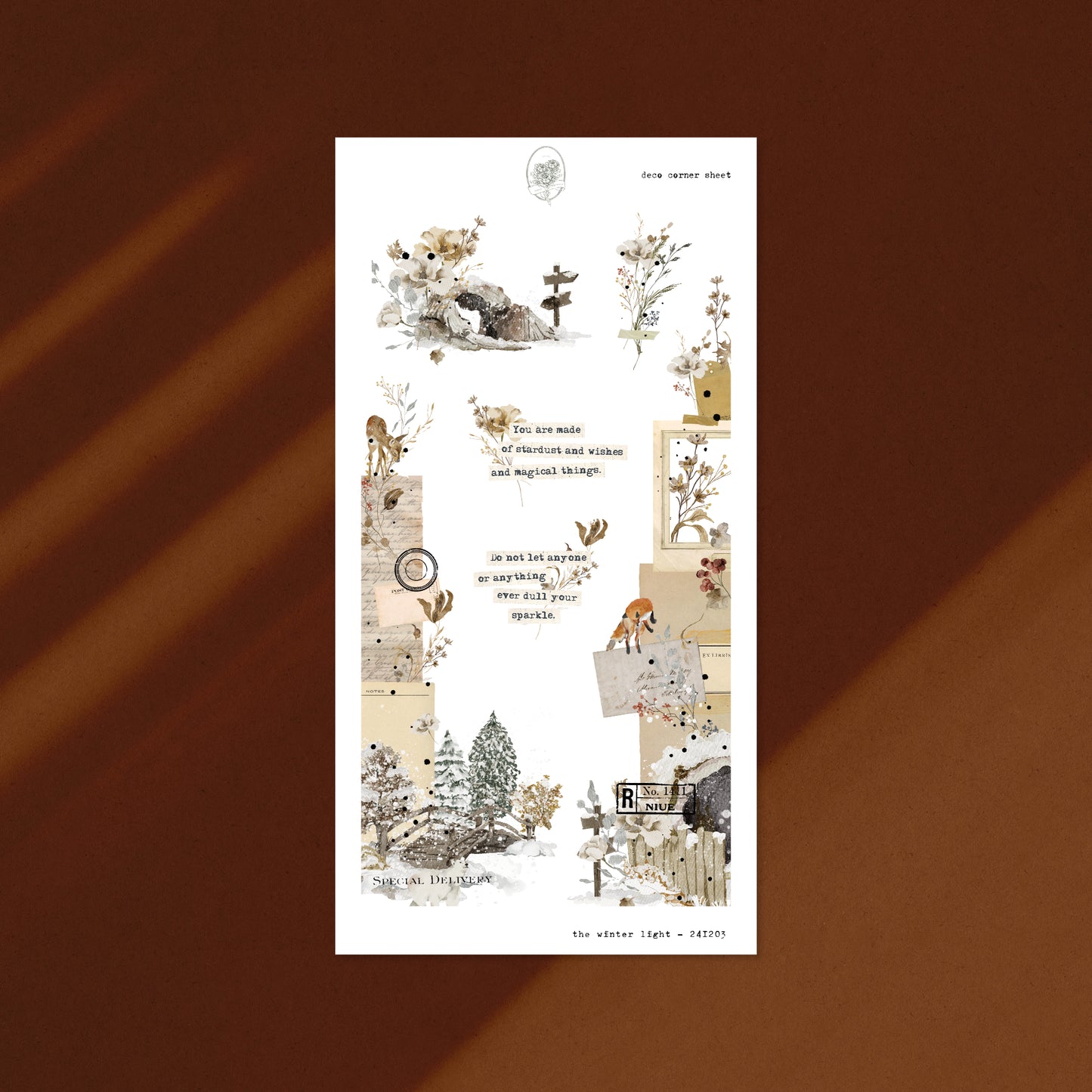 The Winter Light - Corner Deco Sheet (Gold Foil)