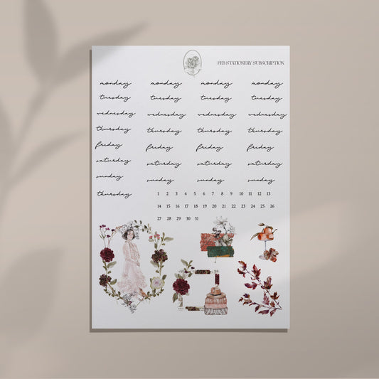 February Stationery Kit Extra - Dates