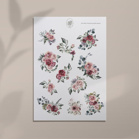 December Stationery Kit Extra - Large Flower Icons