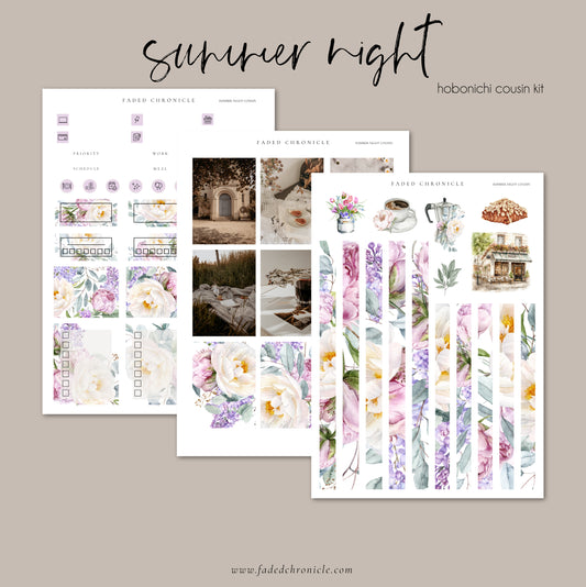 Summer Night - Hobonichi Cousin Full Sticker Kit