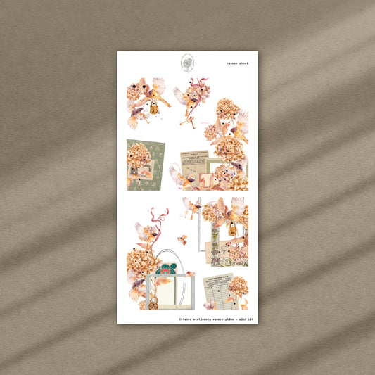 October Stationery Kit Extra - Corner Sheet (Rose Gold Foil)