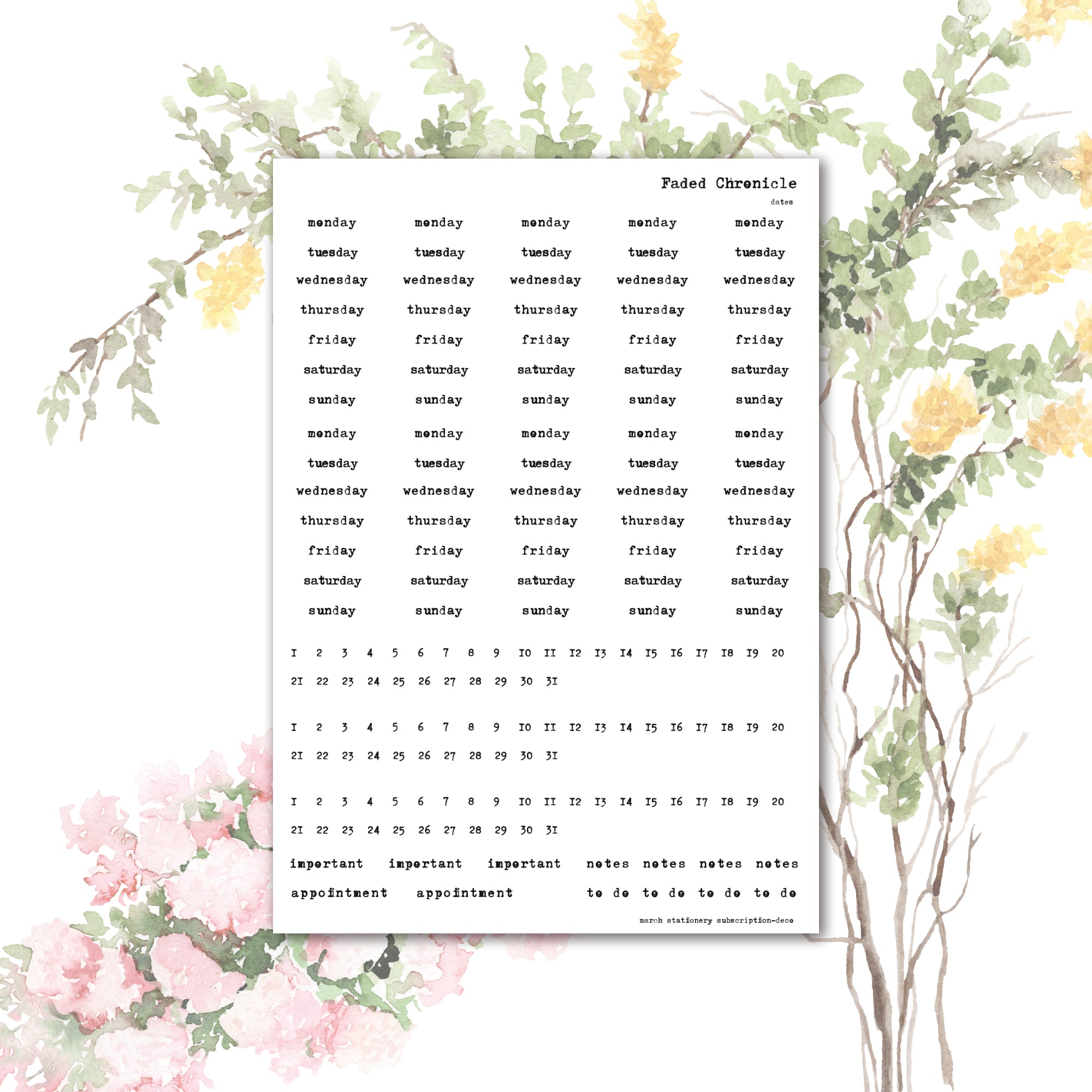 2026 March Kit Extra - Dates