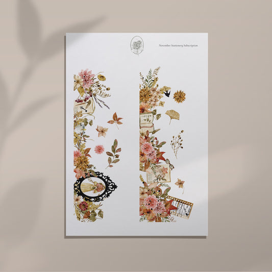 November Stationery Kit Extra - Sidebar (Rose Goild Foil)