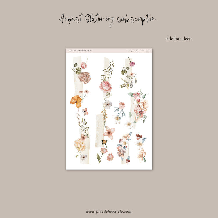 August Stationery Kit Extra - Side Bar Deco