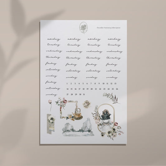 December Stationery Kit Extra - Dates