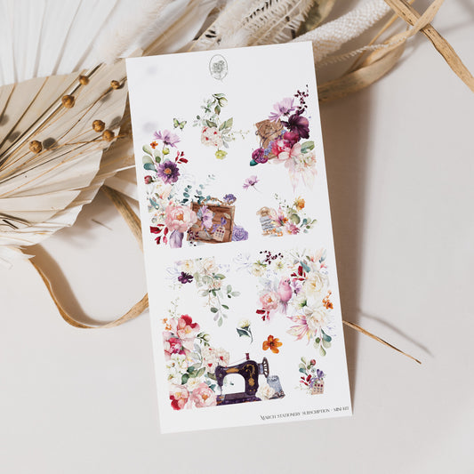 March Stationery Kit Extra - Corner Sheet (Rose Gold Foil)