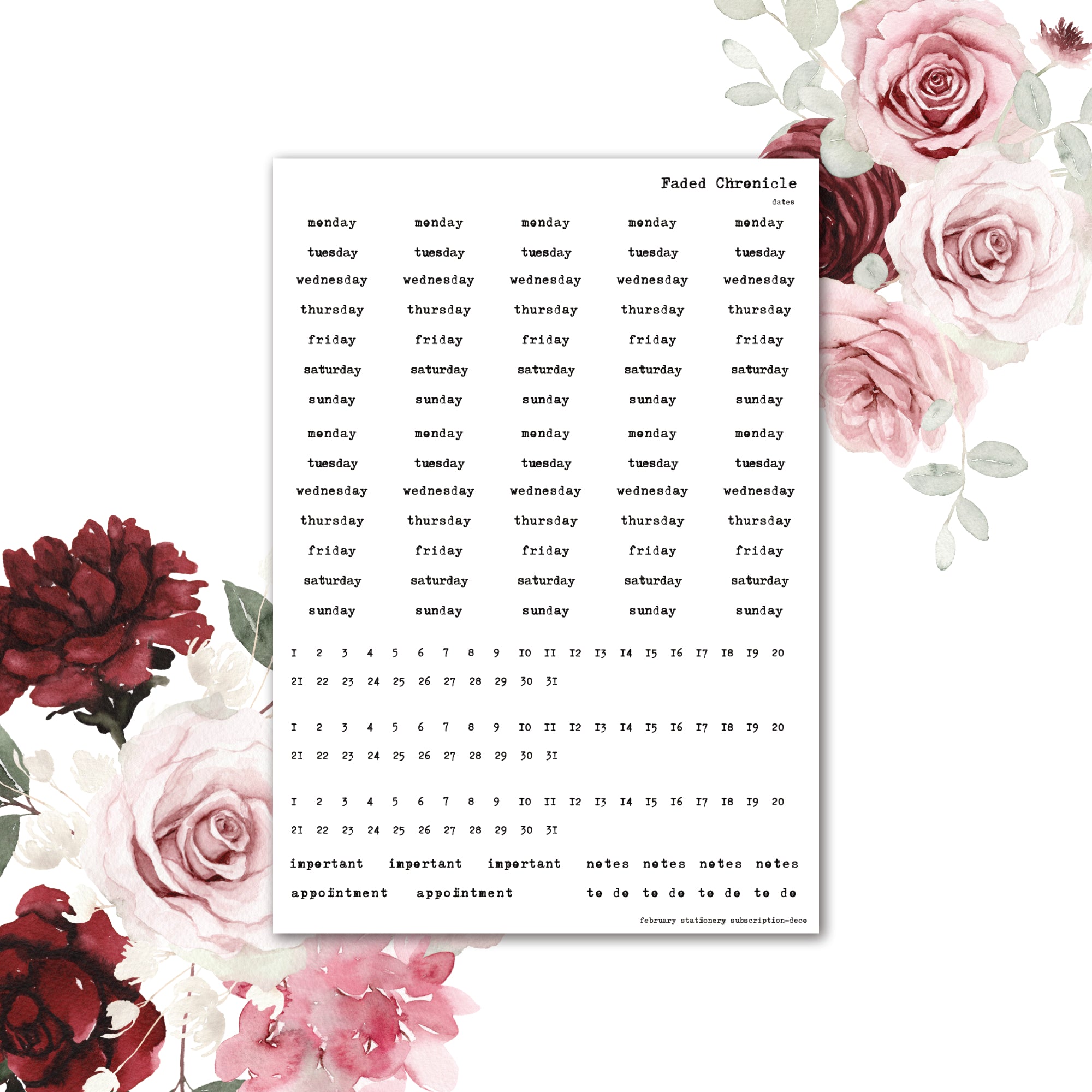 2026 February Kit Extra - Dates