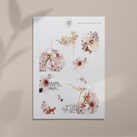 January Stationery Kit Extra - Corner Sheet (Rose Gold Foil)