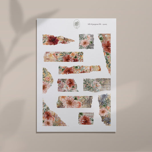 Full Of Gorgeous Life - Torn Paper With Flower Pattern