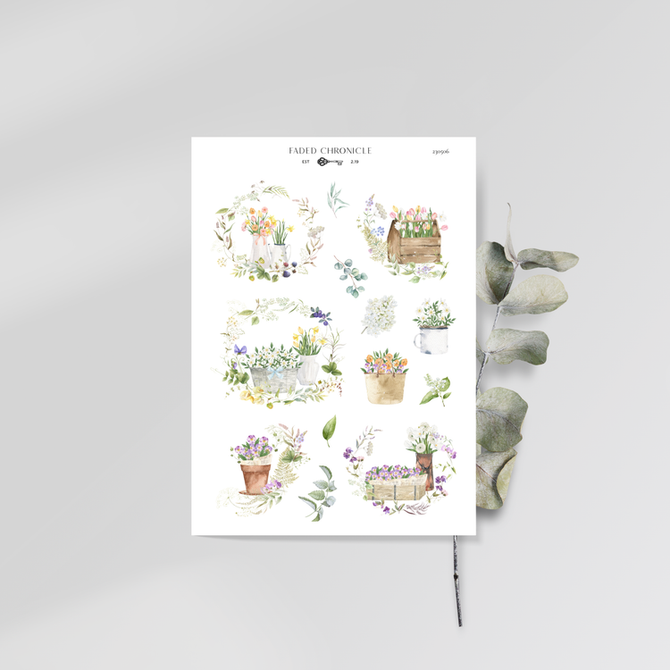 The Sound Of A Summer Garden - Flower Collage Deco Sheet