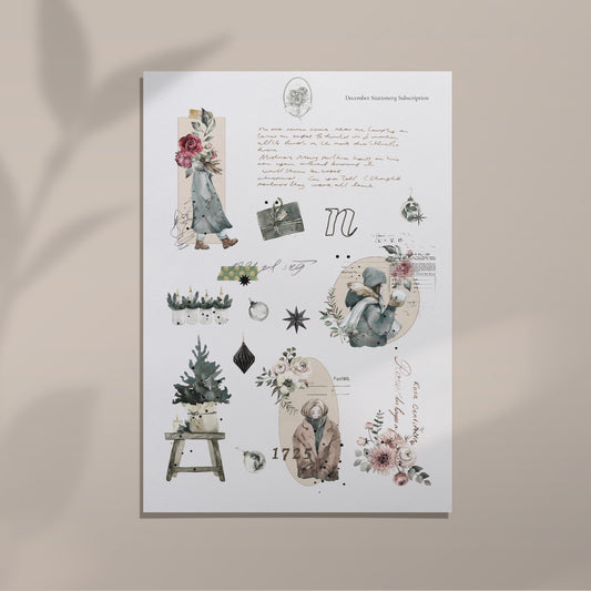 December Stationery Kit Extra - Collage Sheet (Rose Gold Foil)
