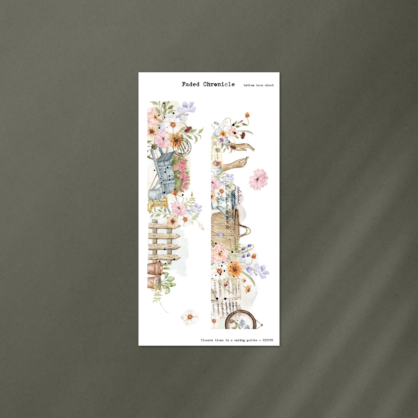 Flowers Bloom In A Spring Garden - Bottom Bar (Gold Foil)