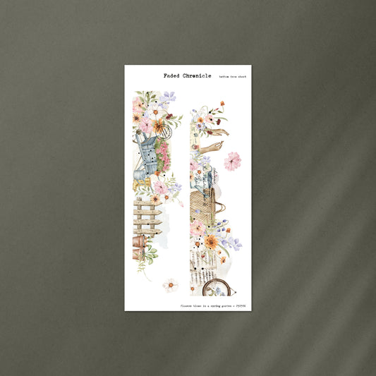 Flowers Bloom In A Spring Garden - Bottom Bar (Gold Foil)