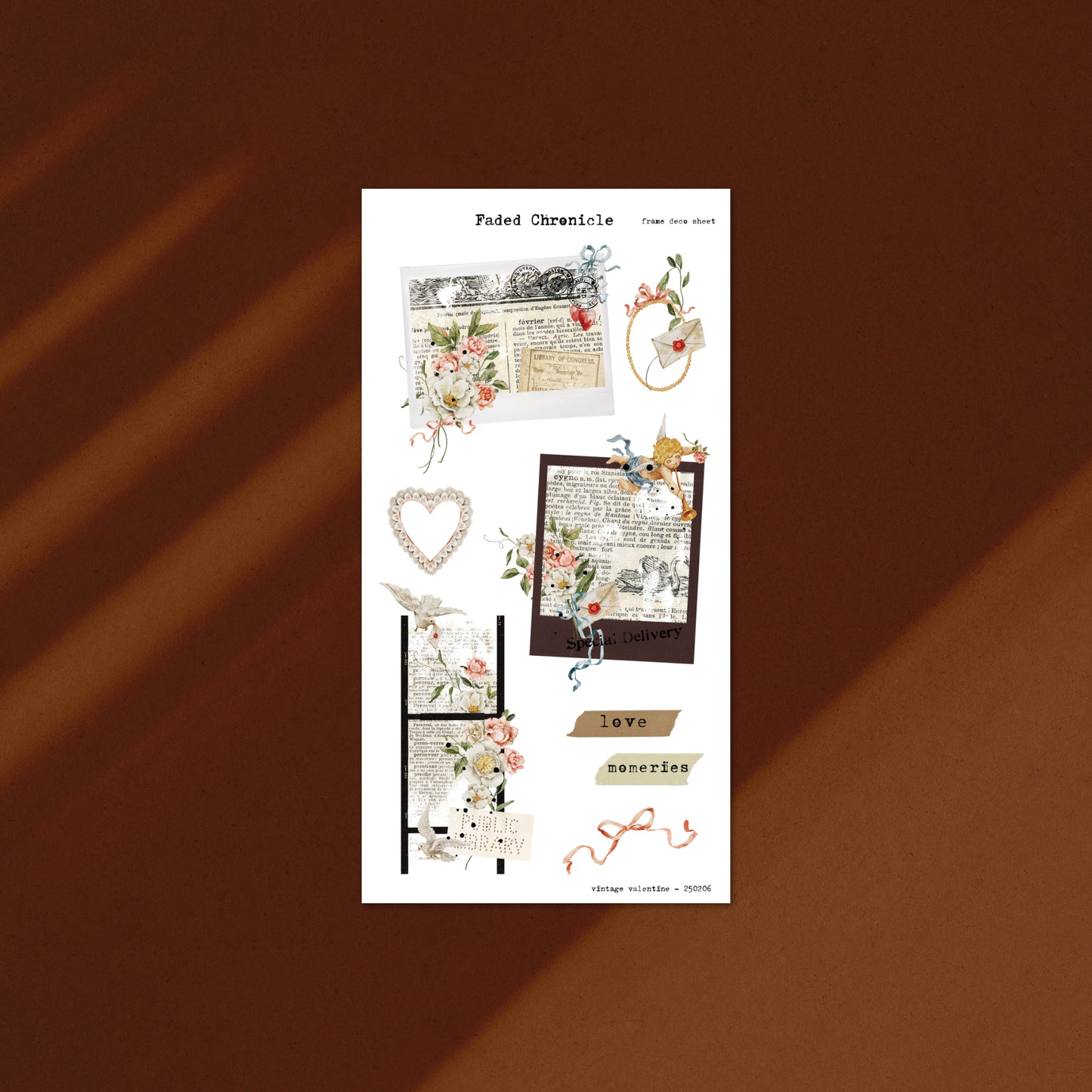 Vintage Valentines - Frame Deco Sheet (Gold Foil)