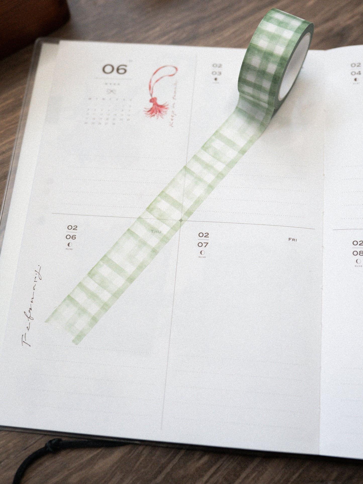 Green plaid washi tape 20mm