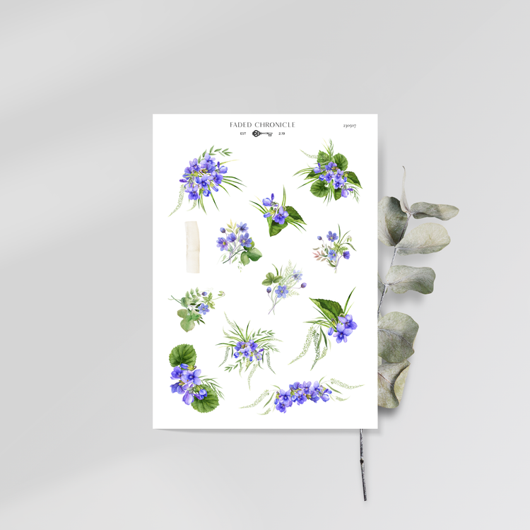 The Sound Of A Summer Garden - Purple Flower Deco Sheet