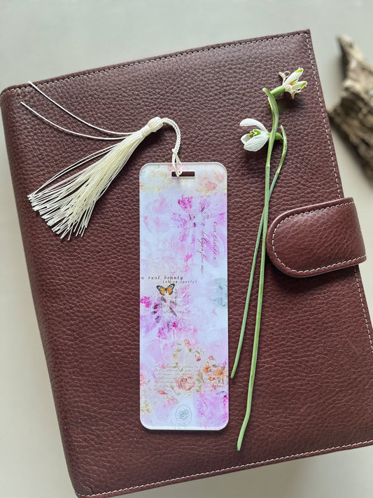 Muted Flower Acrylic Bookmark