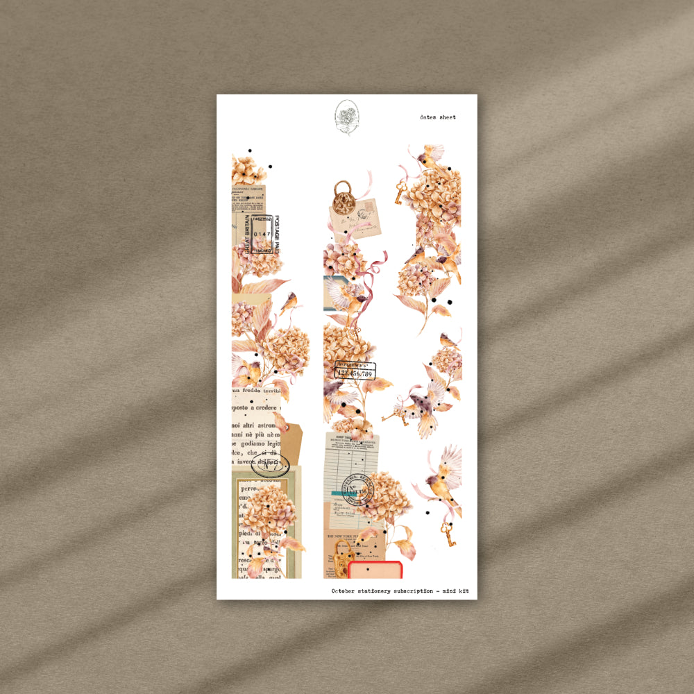 October Stationery Kit Extra - Deco Sheet (Rose Gold Foil)