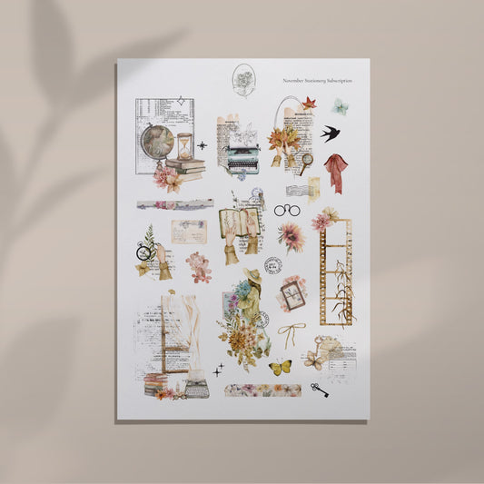 November Stationery Kit Extra - Journal Page (Rose Gold Foil)
