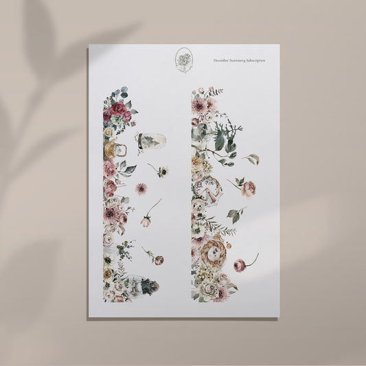 December Stationery Kit Extra - Side Bar(Rose Gold Foil)