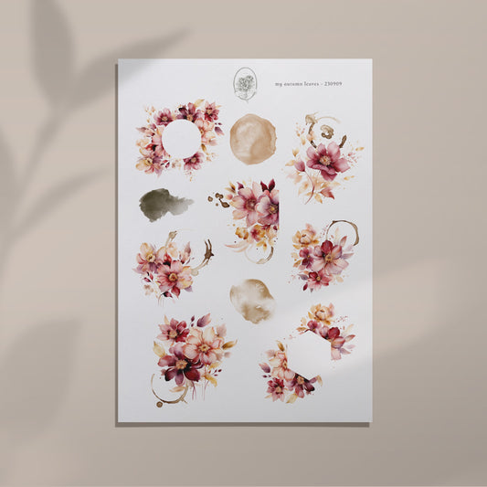 My Autumn Leaves - Coffee Stained Pink Flower